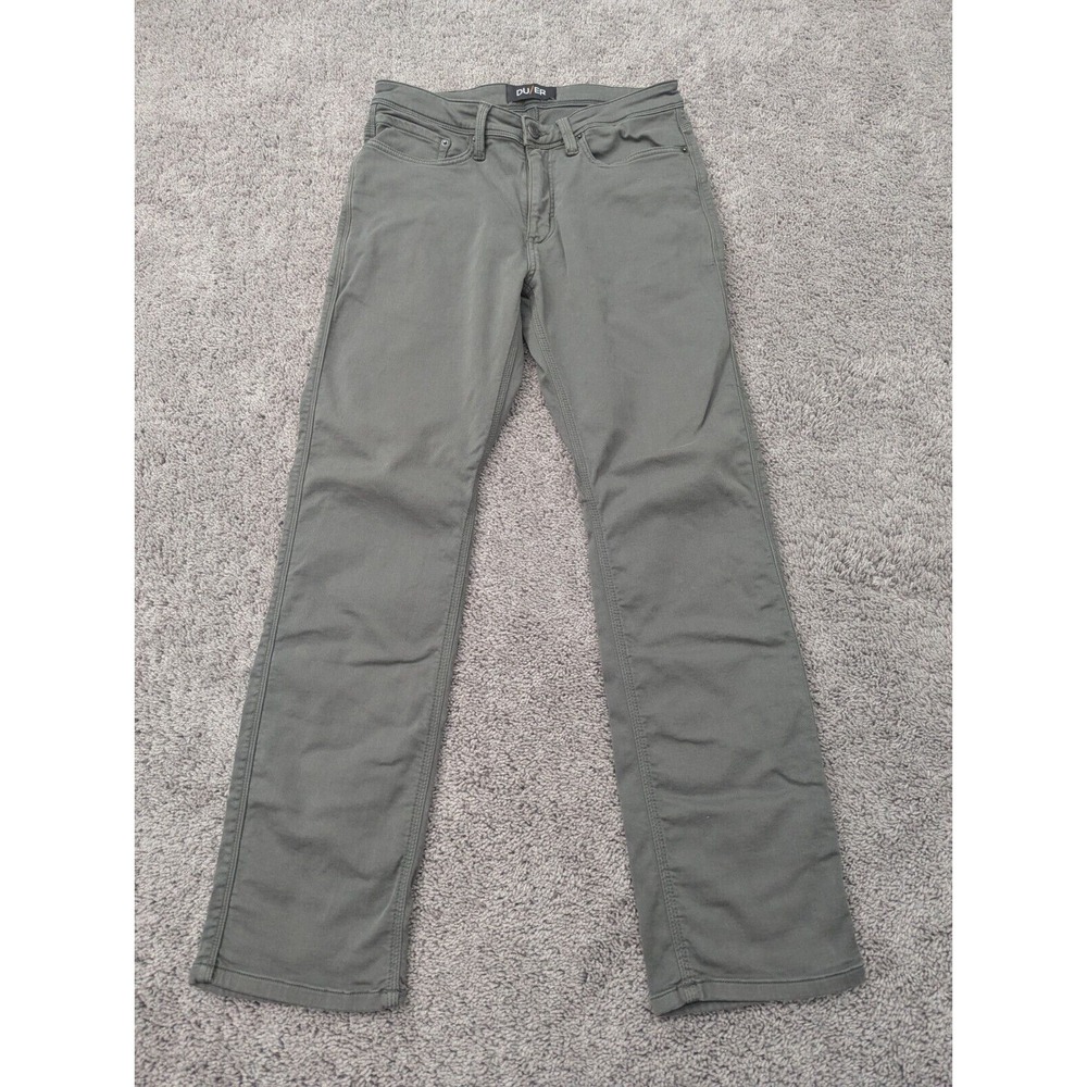 DU/ER Jeans Mens Size 30 Straight Fit Stretch Denim Casual‎ Green